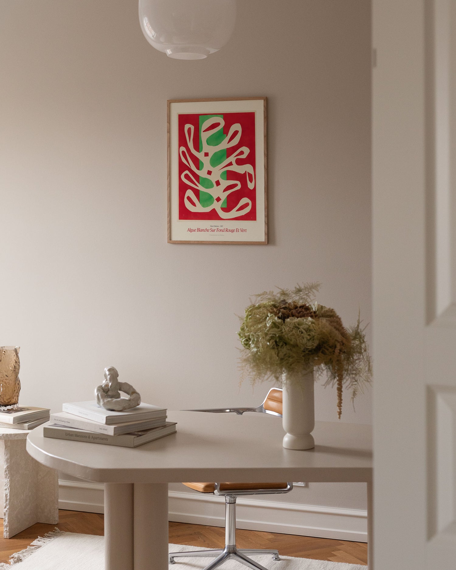 White Algae on Red and Green Background