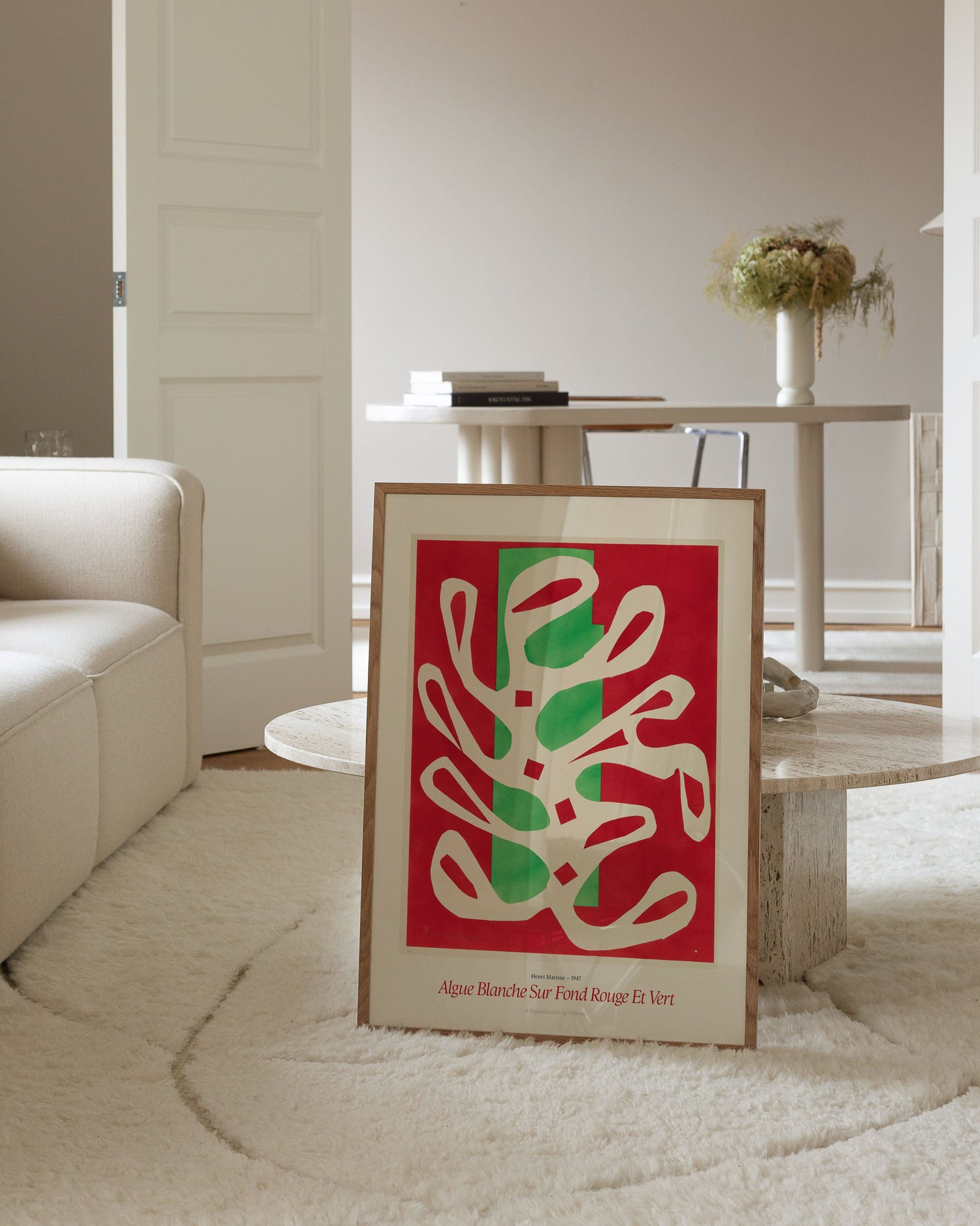 White Algae on Red and Green Background