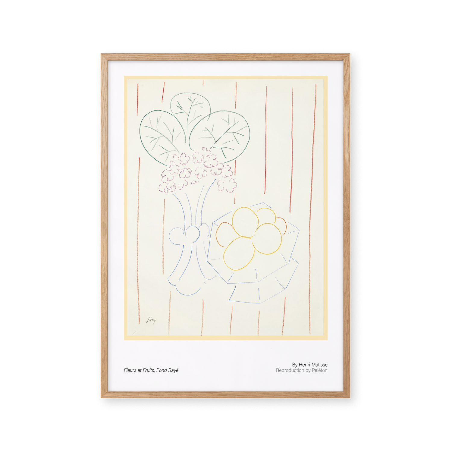 Flowers and Fruits, Striped Background