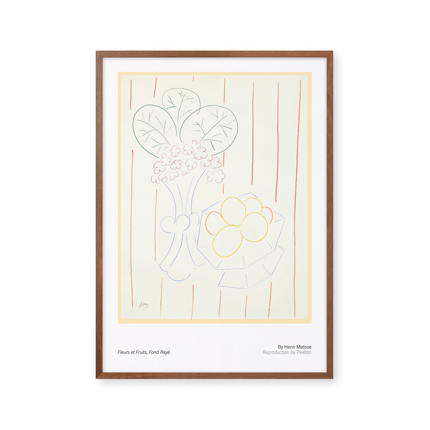 Flowers and Fruits, Striped Background