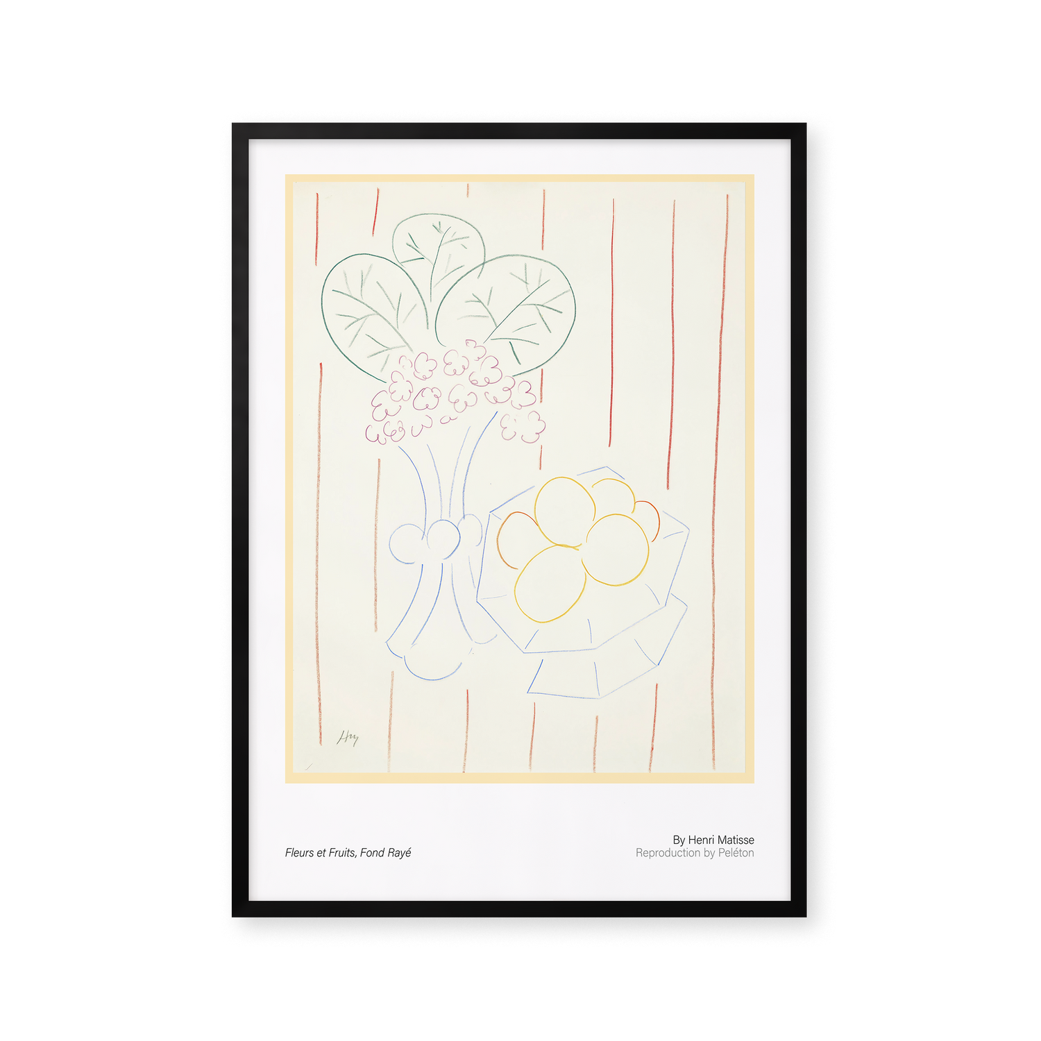 Flowers and Fruits, Striped Background