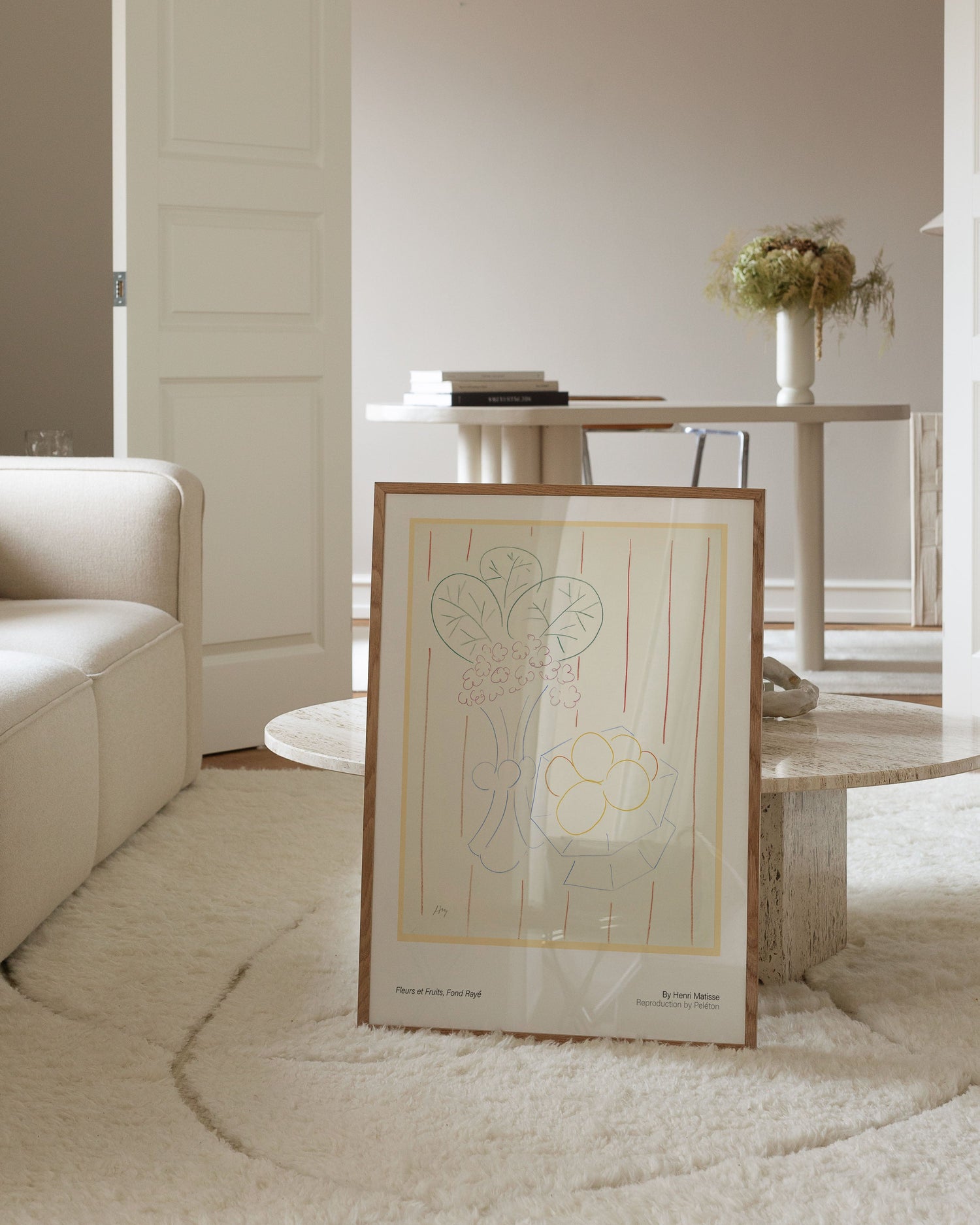 Flowers and Fruits, Striped Background