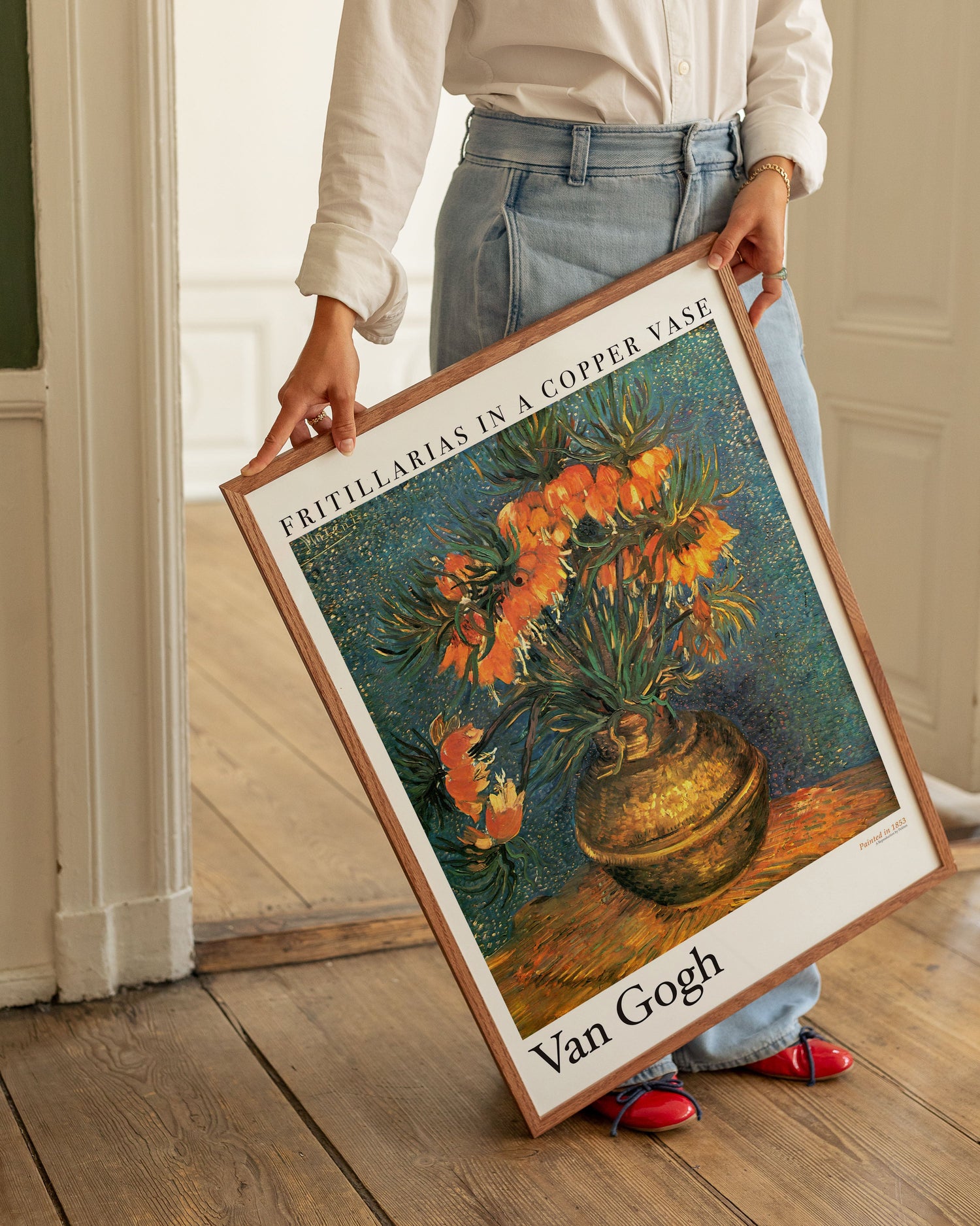 Fritillarias in a copper vase