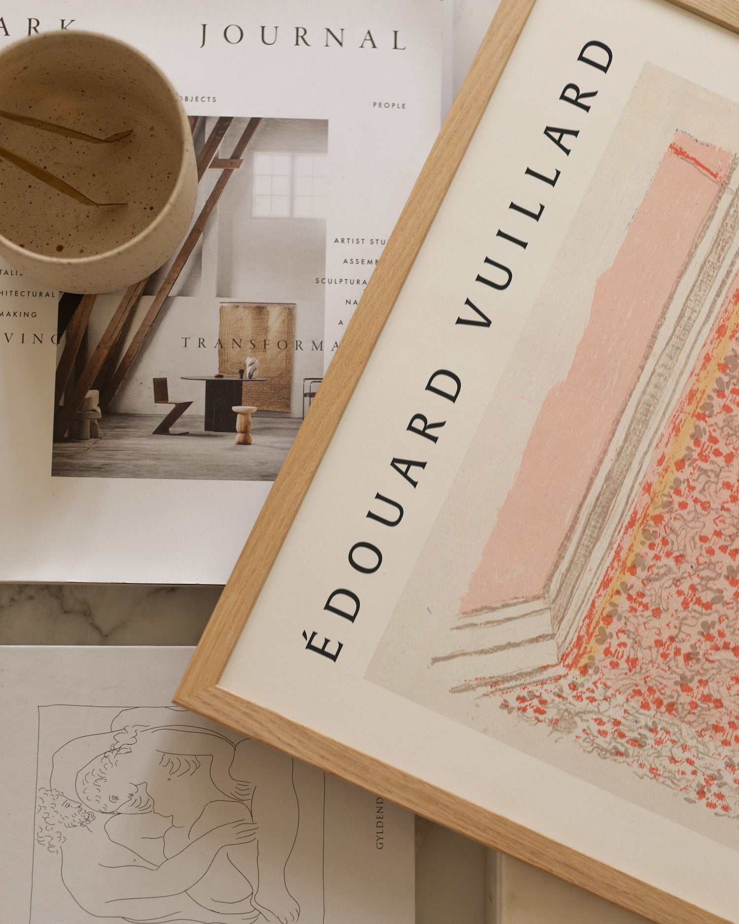 Interior with pink drapes I