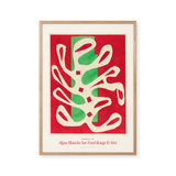 Algue Blanche Sur Fond Rouge Et Vert