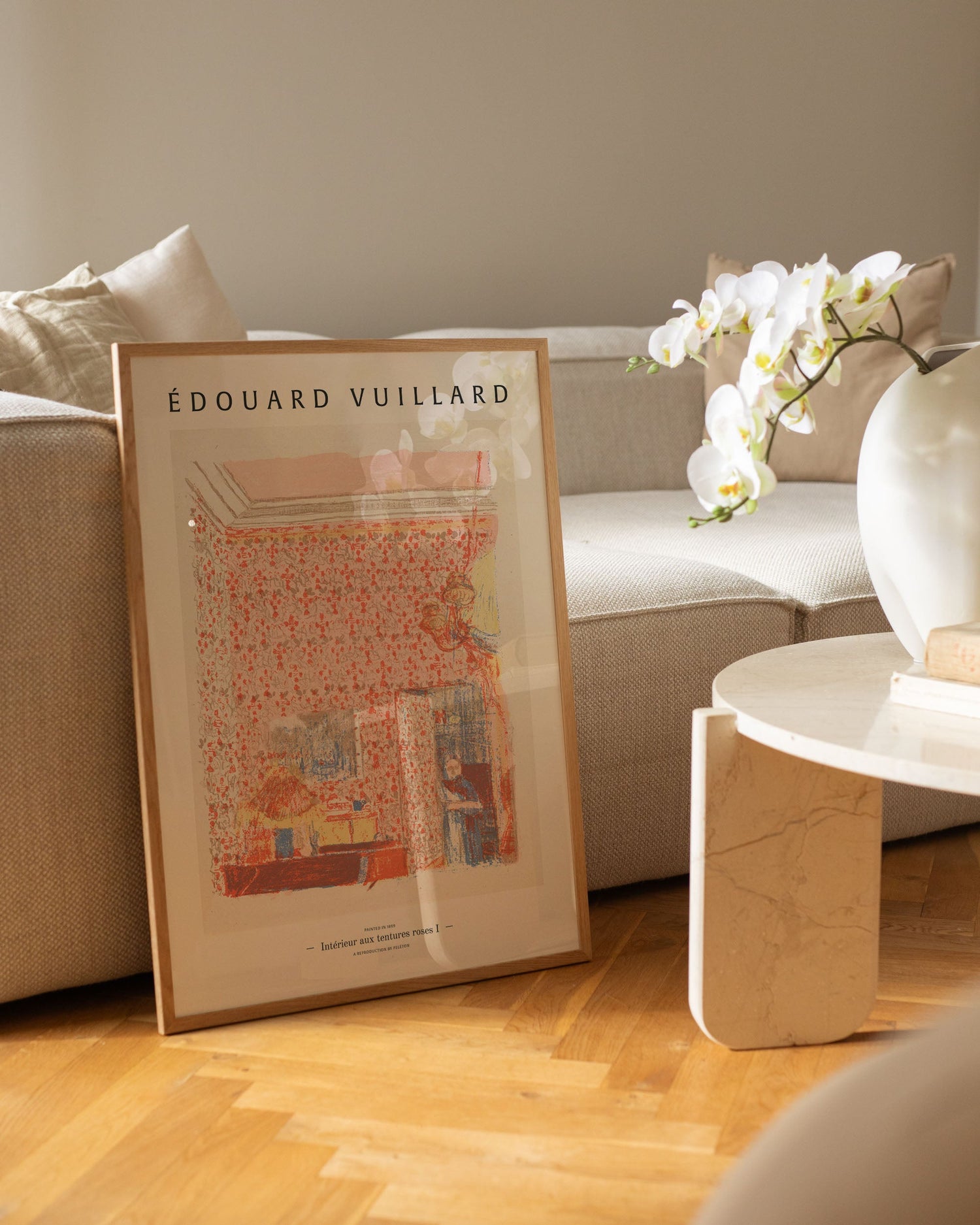 Interior with pink drapes I